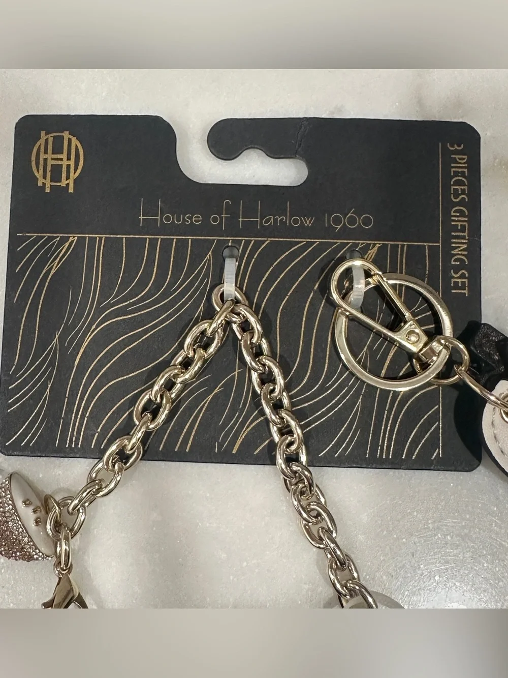 House of Harlow 1960 Black Mini Wallet Keychain – 3 Piece Gifting Set